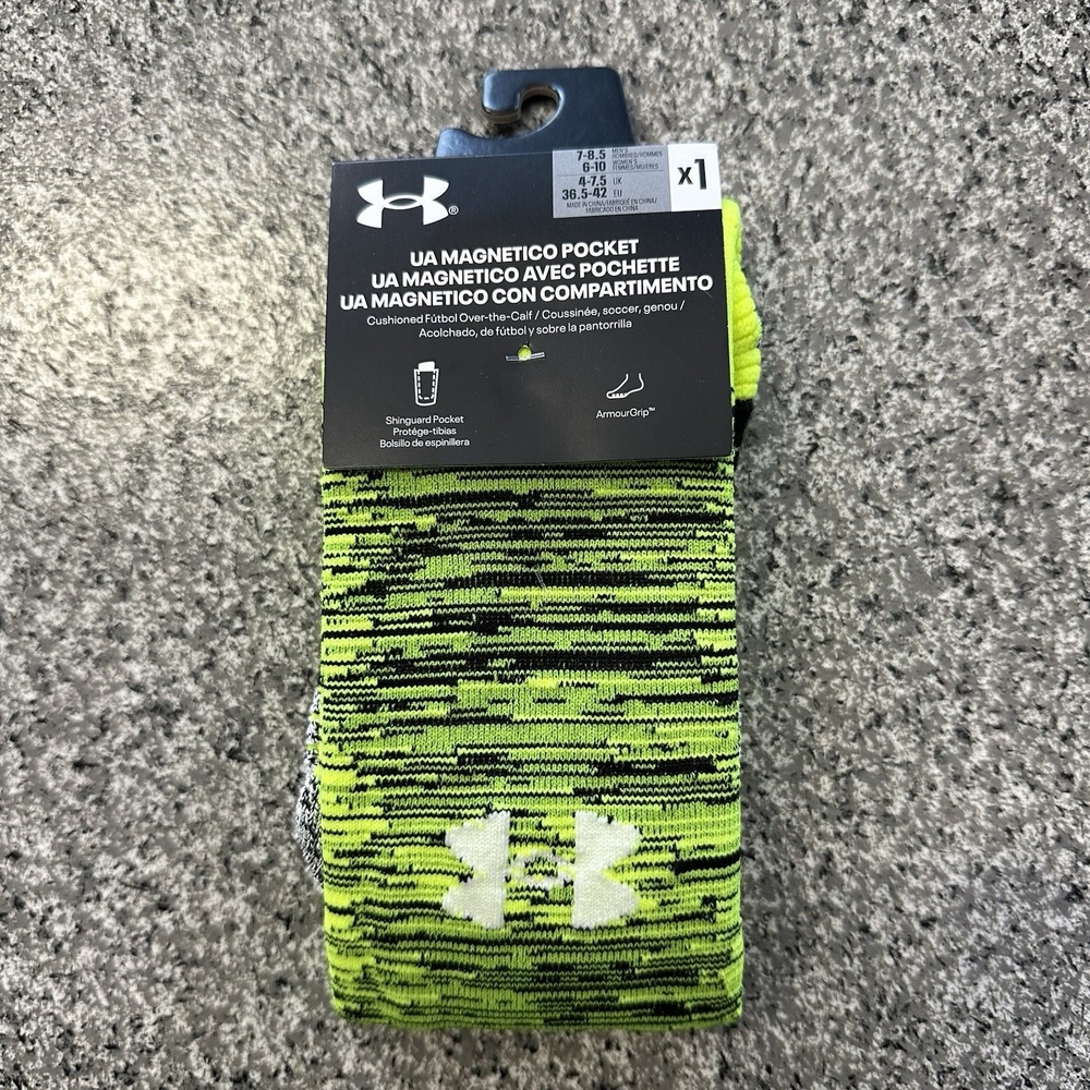 Under Armour UA Magnetico Pocket OTC Soccer Socks Mens 7-8.5 W 6-10 Volt